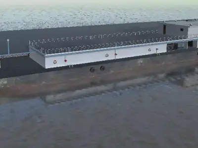  Inland bunker station Low-poly 3D model