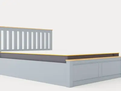 Phoenix King Ottoman Bed Low-poly 3D model purchase