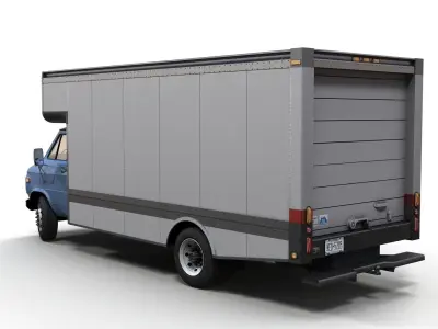 Moving box van Low-poly 3D model