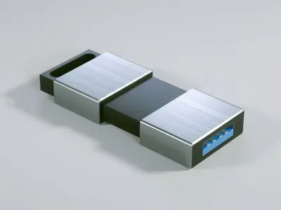 USB Flash Card 3D Model 3D model
