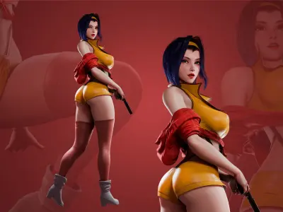 Faye Valentine - Cowboy Bebop - Game Ready 3D model - UE5  Low-poly 3D model