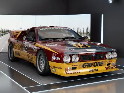 Fiat Lancia 037 Rallye  1984 model Racing Car Low-poly 3D model