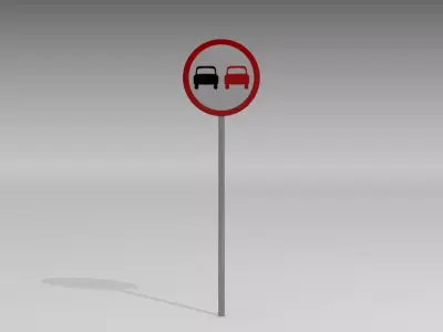 No overtaking sign 3D model