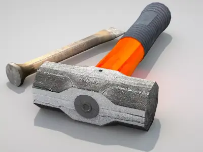 Construction Tools - Sledgehammer and Chisel 3D model