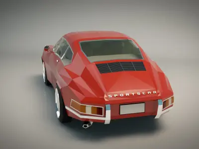 Low Poly Sports Car Low-poly 3D model