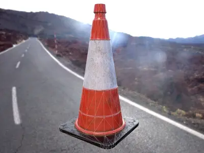 Traffic Cone Low poly Low-poly 3D model
