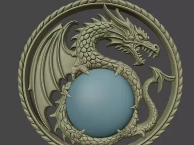 Dragon Pendant 3D Printable Model 3D print model