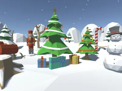 Low Poly Winter Pack Free low-poly 3D model