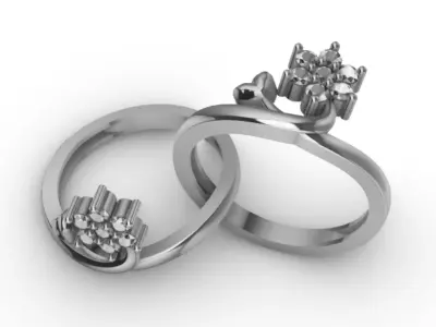 Ring Love Flower R-001 3D print model