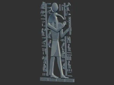 Thoth Egyptian God 3d printable relief model cnc 3D print model