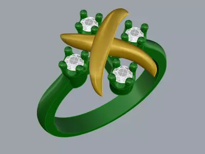 Tiffany Ring Brand Jewelry Gold 3D print model