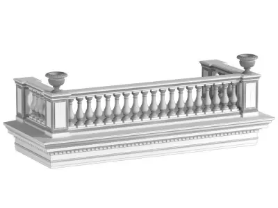 Classic balcony balustrade 3D model