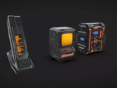 SciFi Terminals 19 Low-poly 3D model