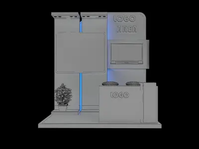  Booth Exhibition Stand a15a 3D model