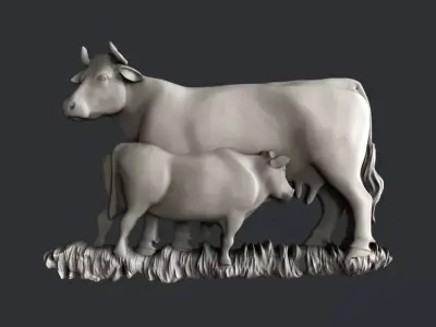 3d STL models for CNC router cow 3D model