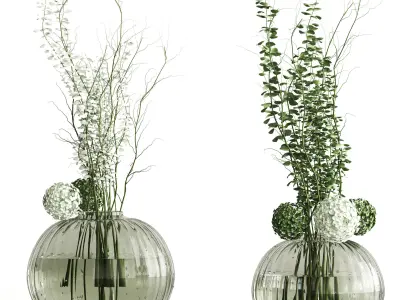 Bouquet collection Plant in glass 3D model