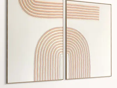 Plaster Two Photo Frame 510 Low-poly 3D model