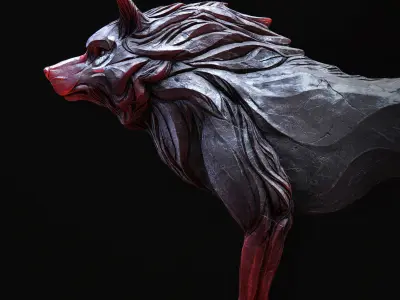 Wolf shaman PBR lowpoly Low-poly 3D model