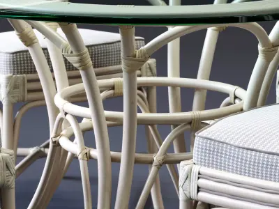 Dolcefarniente ORTENSIA Chair and IRENE Table Low-poly 3D model