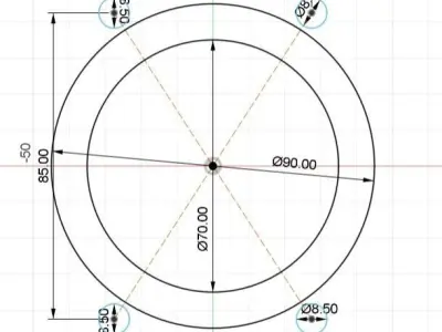 Audi A4 Quattro air filter adapter flange 76mm 3D model