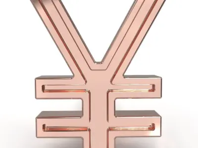 Yen symbol stud earring enamel ready 3D print model