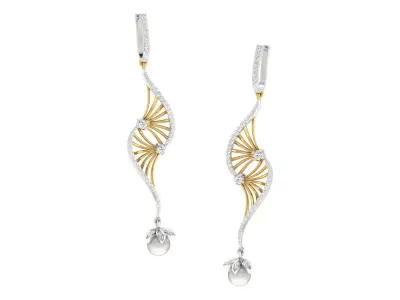 Women Drop Earrings 3dm STL OBJ FBX Renders Details 3D print model 21