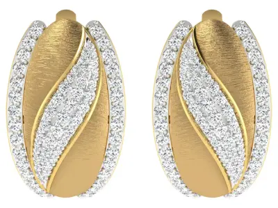 Solitaire Women Drop Earring 3dm STL OBJ FBX Render Details 3D print model 18