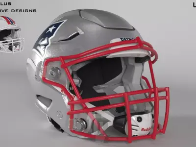 PATRIOTS NEW ENGLAND Helmet Football AFC East PBR updated 2025 3D model