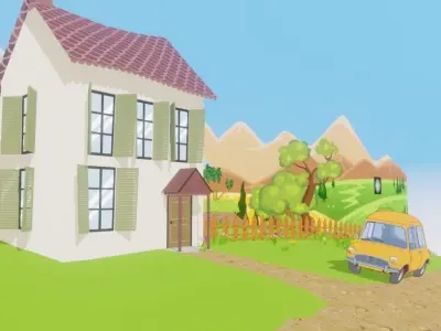 House of my anime project Low-poly 3D model