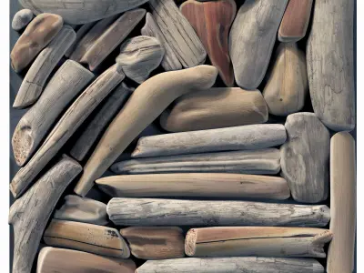 Rectangle  panel branch splinter Big n5 3D model