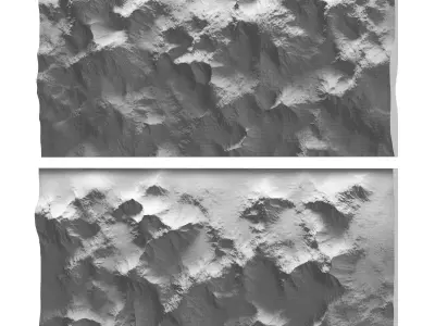 Decorative wall with relief of terrain 3D model