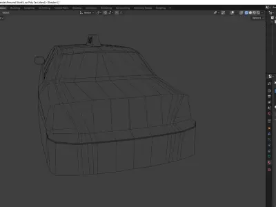 Low Poly Taxi Low-poly 3D model