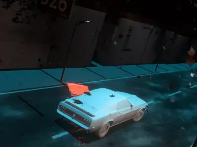 Unfinished City Race animation 3D model