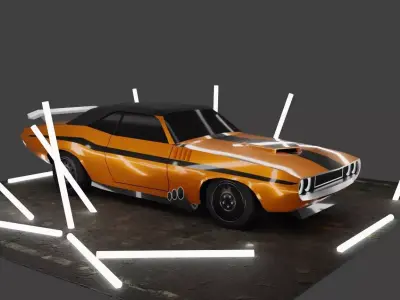 Dodge challenger 1970 Low-poly 3D model