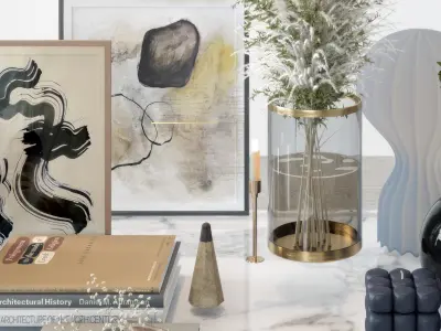 combination decorative Modern decoration 3D model