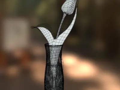 The lonely tulip Free low-poly 3D model
