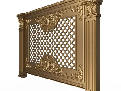 Radiator Cover Decorative Screening Grille Panel 08 Low-poly 3D model