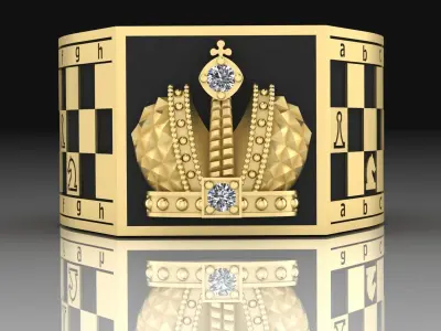 ring with Chess 3D print model