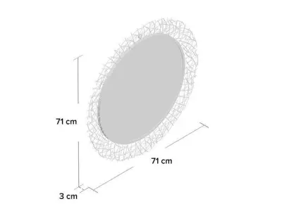Ilasha Round Metal Wall Mirror 3D model