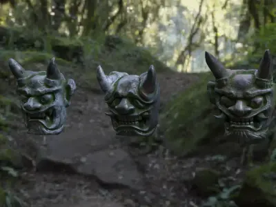 Japanese Building Rooftop Decoration Set 02 Low-poly 3D model