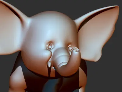 Baby Elephant 3d print model  3D model