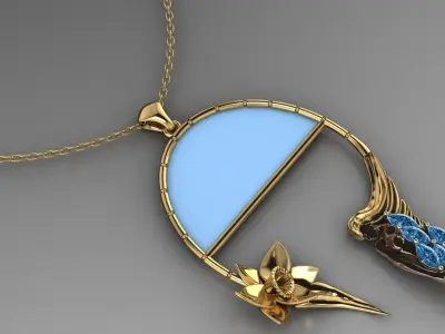 Narcissus pendant 3D print model