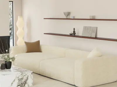 Mid Century interior scene  3D model