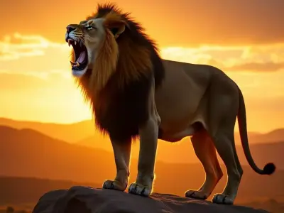 Lion 3D model Low-poly 3D model