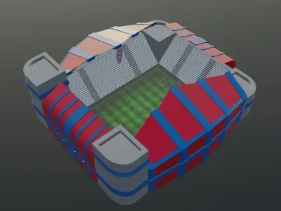 Football Stadium - Bayern Munich Low-poly 3D model
