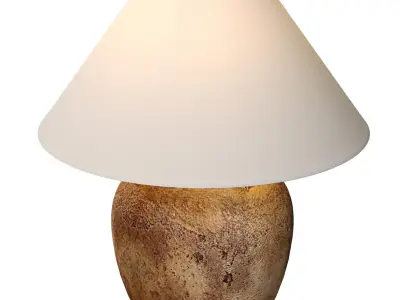 Rustic Nordic Country Nightstand bedside Provence Table lamp 3D model