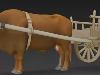 Bullock Cart Ox Cart 3d Model 3D model