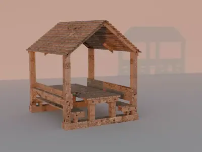 Gazebo Low-poly 3D model