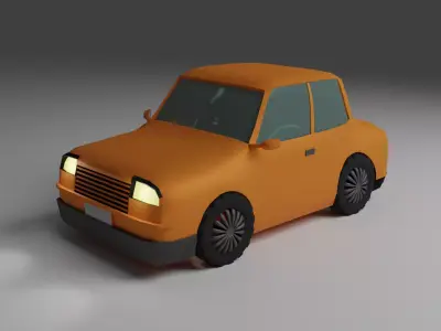 Low Poly Cartoon Car Low-poly 3D model