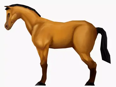 Horse stylized  Low-poly 3D model